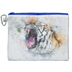 Tiger Roar Animal Art Abstract Canvas Cosmetic Bag (xxl)