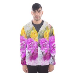 Flowers Bouquet Art Abstract Hooded Wind Breaker (men)