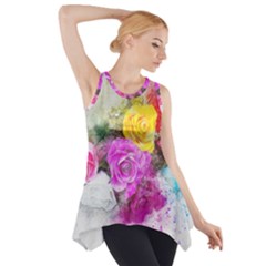 Flowers Bouquet Art Abstract Side Drop Tank Tunic by Celenk