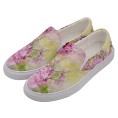 Flowers Pink Art Abstract Nature Men s Canvas Slip Ons