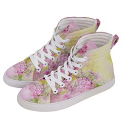 Flowers Pink Art Abstract Nature Men s Hi-top Skate Sneakers