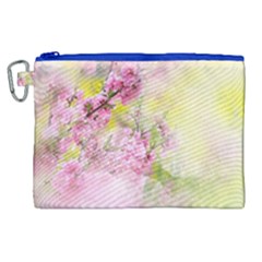 Flowers Pink Art Abstract Nature Canvas Cosmetic Bag (xl)