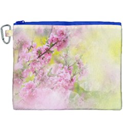 Flowers Pink Art Abstract Nature Canvas Cosmetic Bag (xxxl)