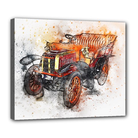 Car Old Car Art Abstract Deluxe Canvas 24  X 20   by Celenk