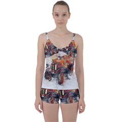 Car Old Car Art Abstract Tie Front Two Piece Tankini by Celenk