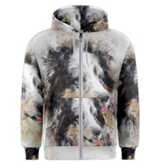 Dog Shetland Pet Art Abstract Men s Zipper Hoodie by Celenk