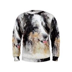 Dog Shetland Pet Art Abstract Kids  Sweatshirt by Celenk