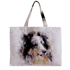 Dog Shetland Pet Art Abstract Zipper Mini Tote Bag by Celenk