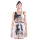 Dog Shetland Pet Art Abstract Scoop Neck Skater Dress View1