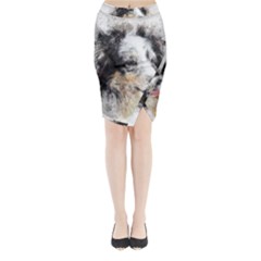 Dog Shetland Pet Art Abstract Midi Wrap Pencil Skirt by Celenk