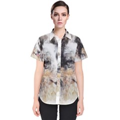 Dog Shetland Pet Art Abstract Women s Short Sleeve Shirt