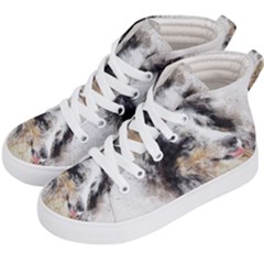 Dog Shetland Pet Art Abstract Kid s Hi-top Skate Sneakers