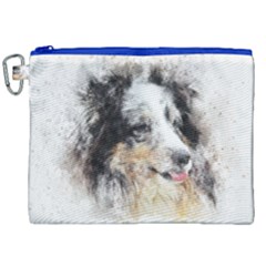 Dog Shetland Pet Art Abstract Canvas Cosmetic Bag (xxl)