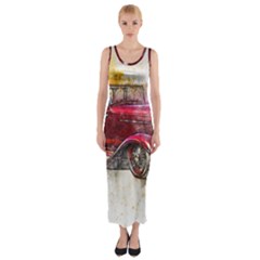 Car Old Car Art Abstract Fitted Maxi Dress by Celenk