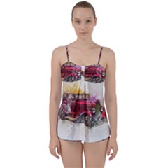 Car Old Car Art Abstract Babydoll Tankini Set by Celenk