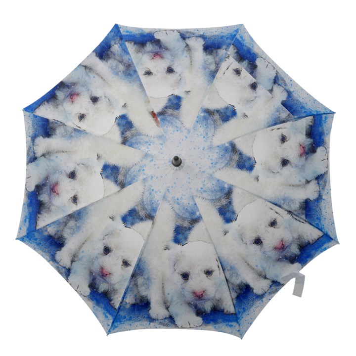 Dog Cats Pet Art Abstract Hook Handle Umbrellas (Medium)