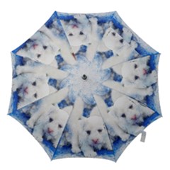 Dog Cats Pet Art Abstract Hook Handle Umbrellas (small) by Celenk