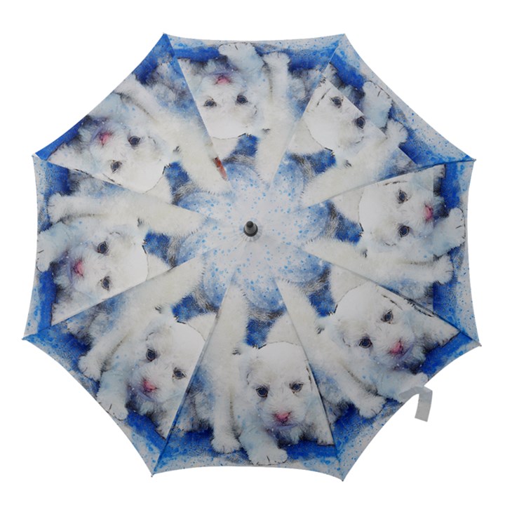 Dog Cats Pet Art Abstract Hook Handle Umbrellas (Small)