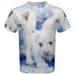 Dog Cats Pet Art Abstract Men s Cotton Tee by Celenk