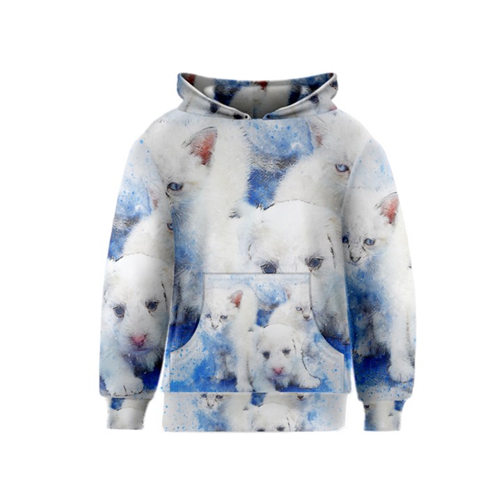 Dog Cats Pet Art Abstract Kids  Pullover Hoodie