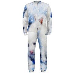 Dog Cats Pet Art Abstract Onepiece Jumpsuit (men)  by Celenk