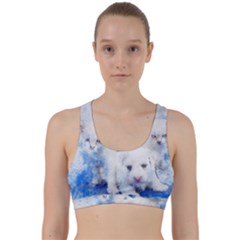 Dog Cats Pet Art Abstract Back Weave Sports Bra by Celenk