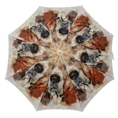 Dog Basset Pet Art Abstract Straight Umbrellas by Celenk