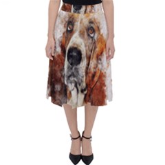 Dog Basset Pet Art Abstract Folding Skater Skirt