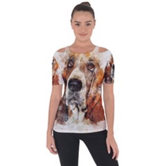 Dog Basset Pet Art Abstract Short Sleeve Top by Celenk