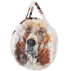 Dog Basset Pet Art Abstract Giant Round Zipper Tote