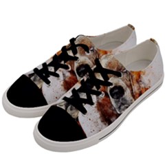 Dog Basset Pet Art Abstract Men s Low Top Canvas Sneakers by Celenk