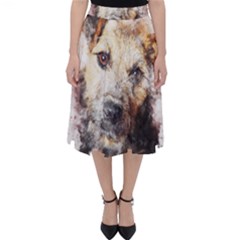 Dog Animal Pet Art Abstract Folding Skater Skirt