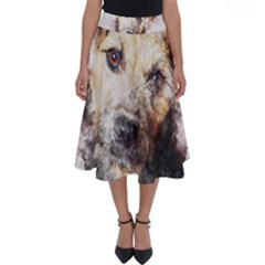 Dog Animal Pet Art Abstract Perfect Length Midi Skirt by Celenk