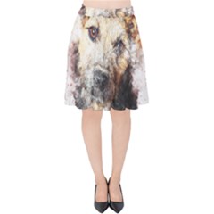 Dog Animal Pet Art Abstract Velvet High Waist Skirt by Celenk