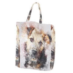 Dog Animal Pet Art Abstract Giant Grocery Zipper Tote by Celenk