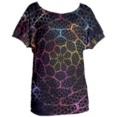 Background Grid Art Abstract Women s Oversized Tee