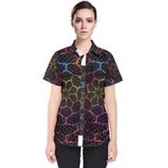 Background Grid Art Abstract Women s Short Sleeve Shirt