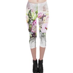 Flowers Bouquet Art Abstract Capri Leggings  by Celenk