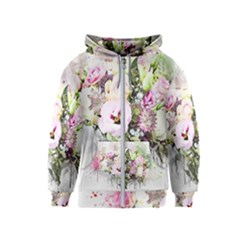 Flowers Bouquet Art Abstract Kids  Zipper Hoodie by Celenk