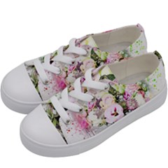 Flowers Bouquet Art Abstract Kids  Low Top Canvas Sneakers by Celenk