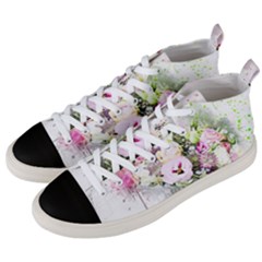 Flowers Bouquet Art Abstract Men s Mid-top Canvas Sneakers