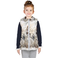 Bird Owl Animal Art Abstract Kid s Puffer Vest by Celenk