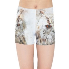 Bird Owl Animal Art Abstract Kids Sports Shorts by Celenk