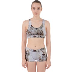 Bird Owl Animal Art Abstract Work It Out Sports Bra Set by Celenk