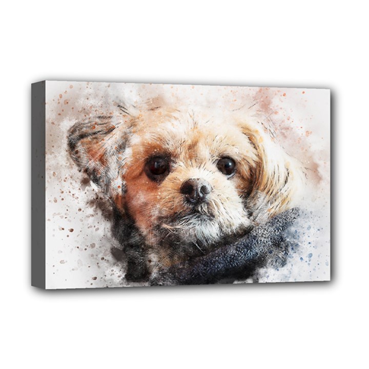 Dog Animal Pet Art Abstract Deluxe Canvas 18  x 12  