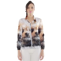 Dog Animal Pet Art Abstract Wind Breaker (women) by Celenk