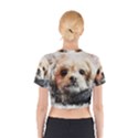 Dog Animal Pet Art Abstract Cotton Crop Top View2