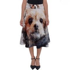 Dog Animal Pet Art Abstract Perfect Length Midi Skirt by Celenk