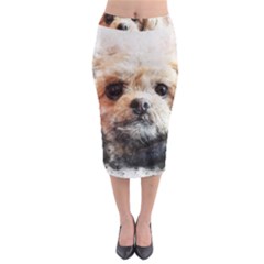 Dog Animal Pet Art Abstract Midi Pencil Skirt by Celenk