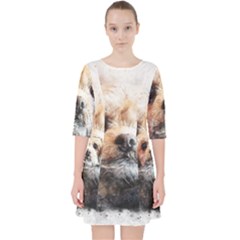 Dog Animal Pet Art Abstract Pocket Dress